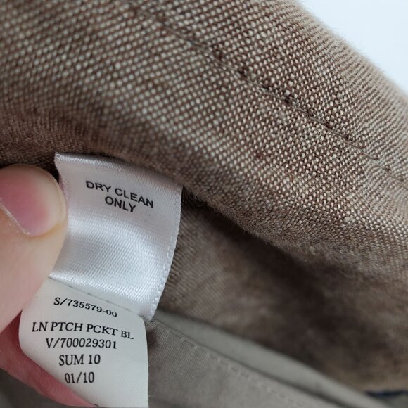 Banana Republic Modern Fit Linen Resort Casual Coastal Earthy Blazer Jacket 42R - Picture 7 of 11